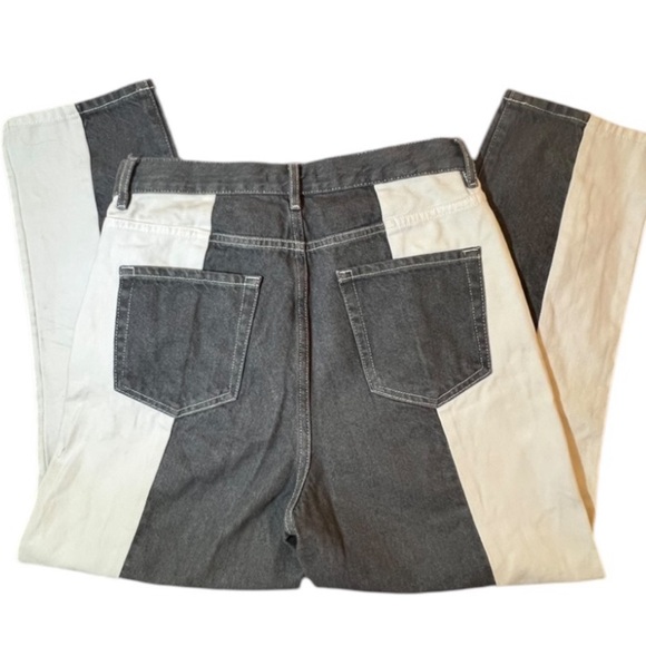 PACSUN High Rise Straight Black White Two Toned Denim Jeans Women Size 28 - Picture 2 of 12